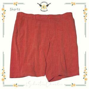 Walter Hagen Golf Shorts Red Men's Size 40 Flat Front Breathable Polyester Blend